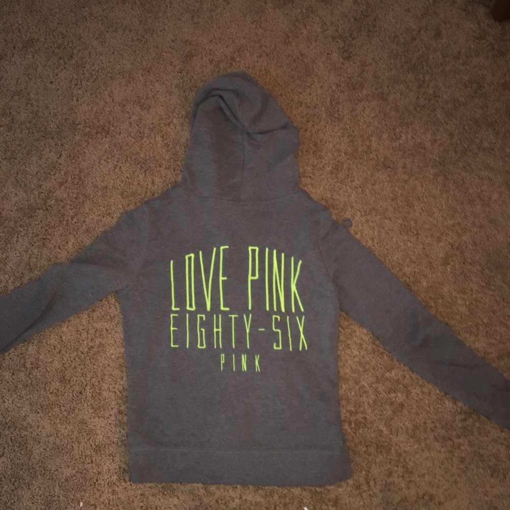 Gray +lime Pink sweatshirt